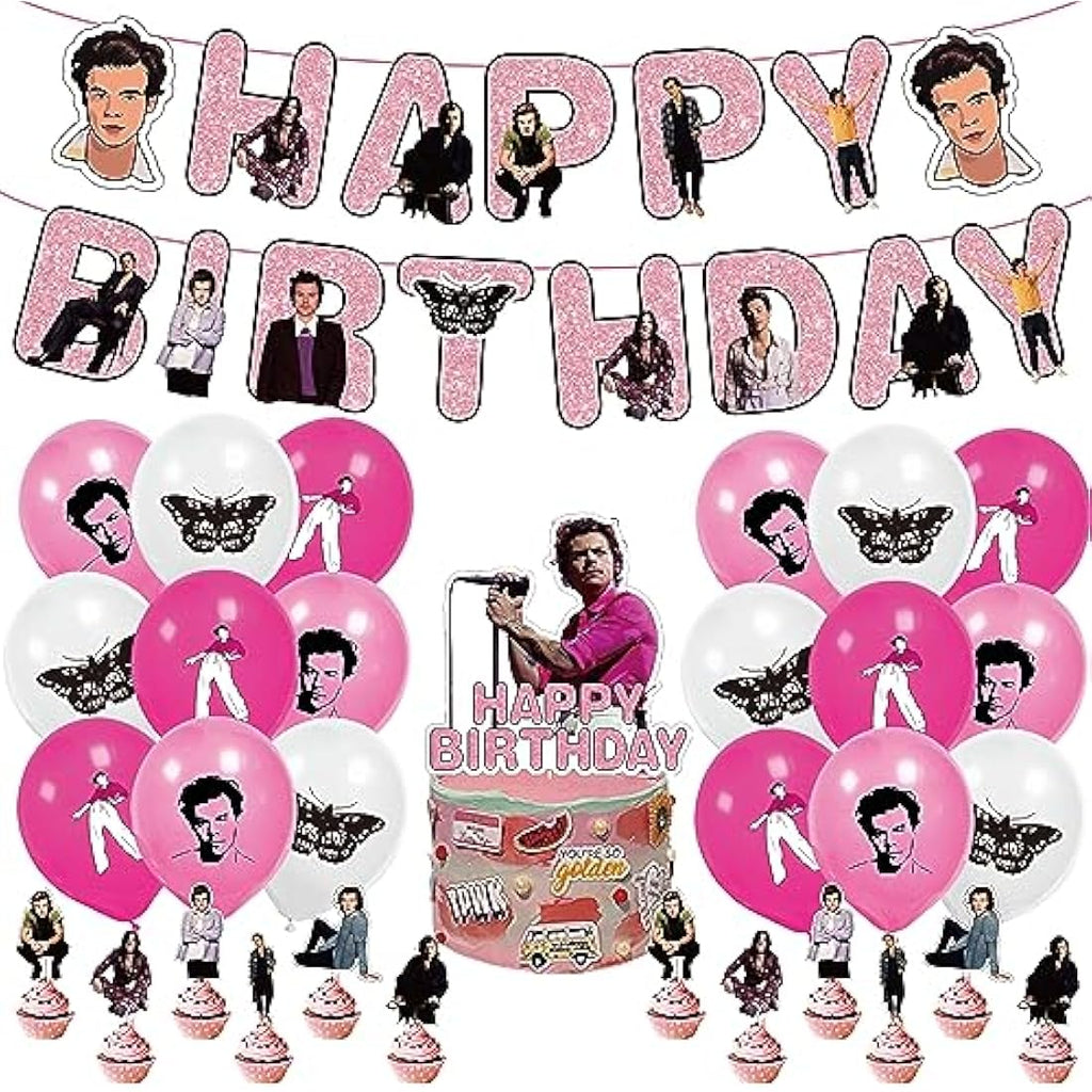 Music Singer Birthday Party Supplies - Banner, Cake Toppers