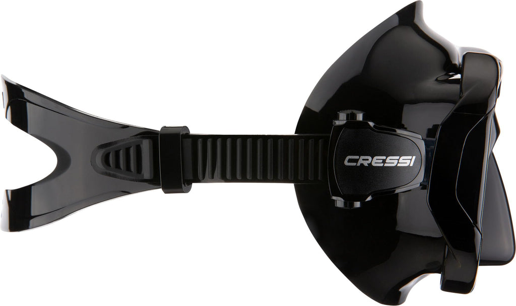 Cressi Ranger & Dry Snorkel Set - Adult Mask with Tempered Glass, Black