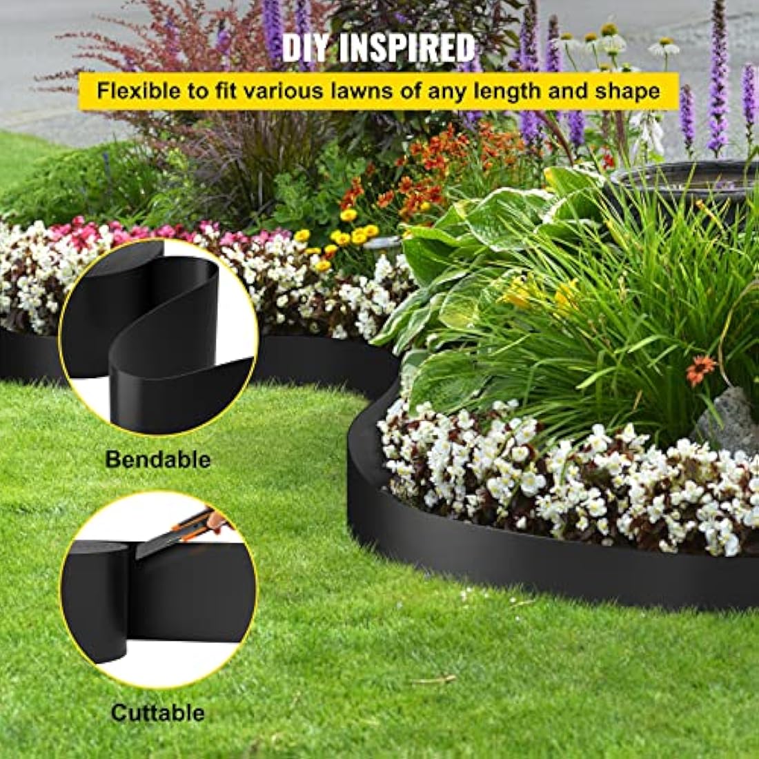 VEVOR 150 ft Landscape Edging – 10 inch HDPE Flexible Garden Border