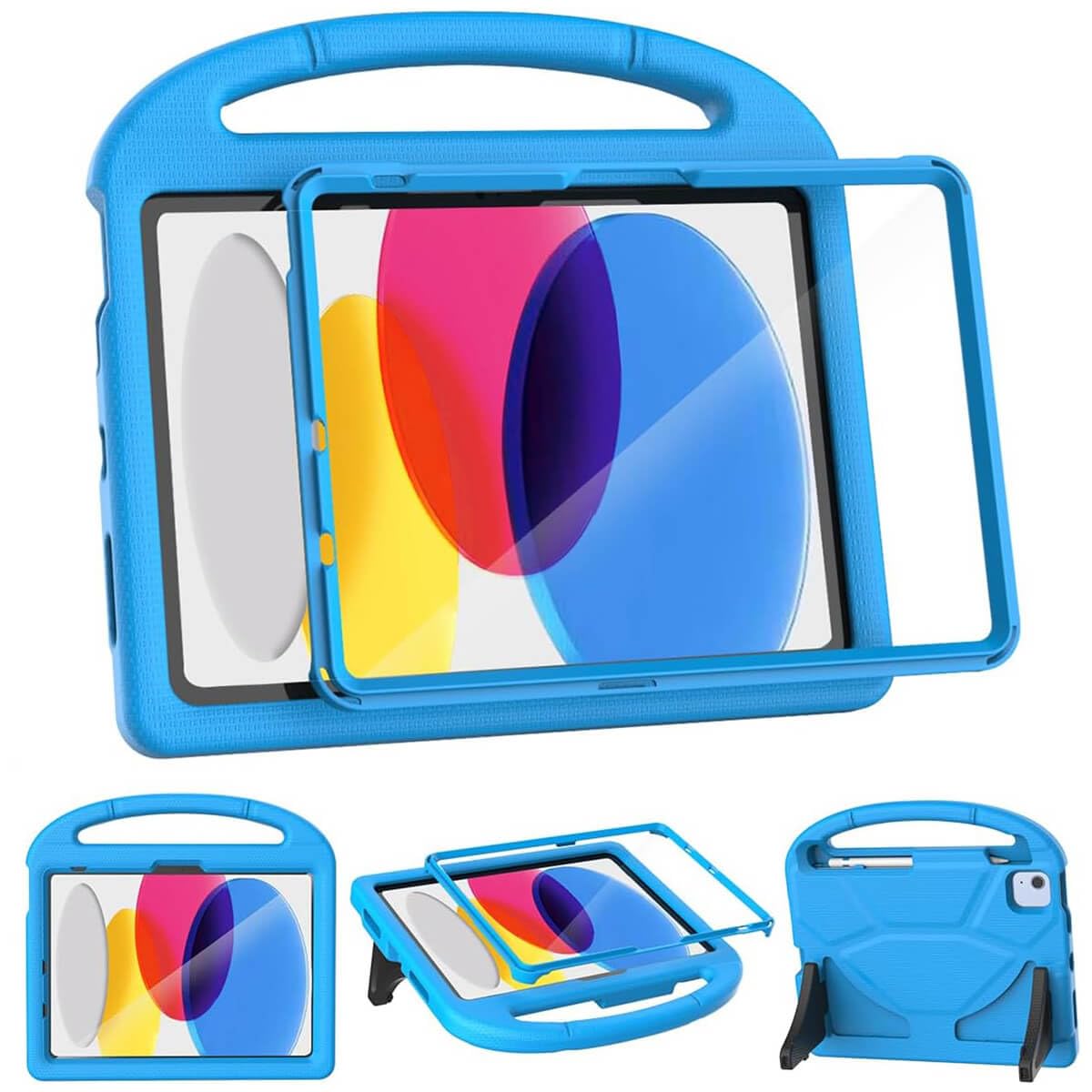 MOXOTEK iPad 11th/10th Gen Kids Case with Screen Protector - Blue