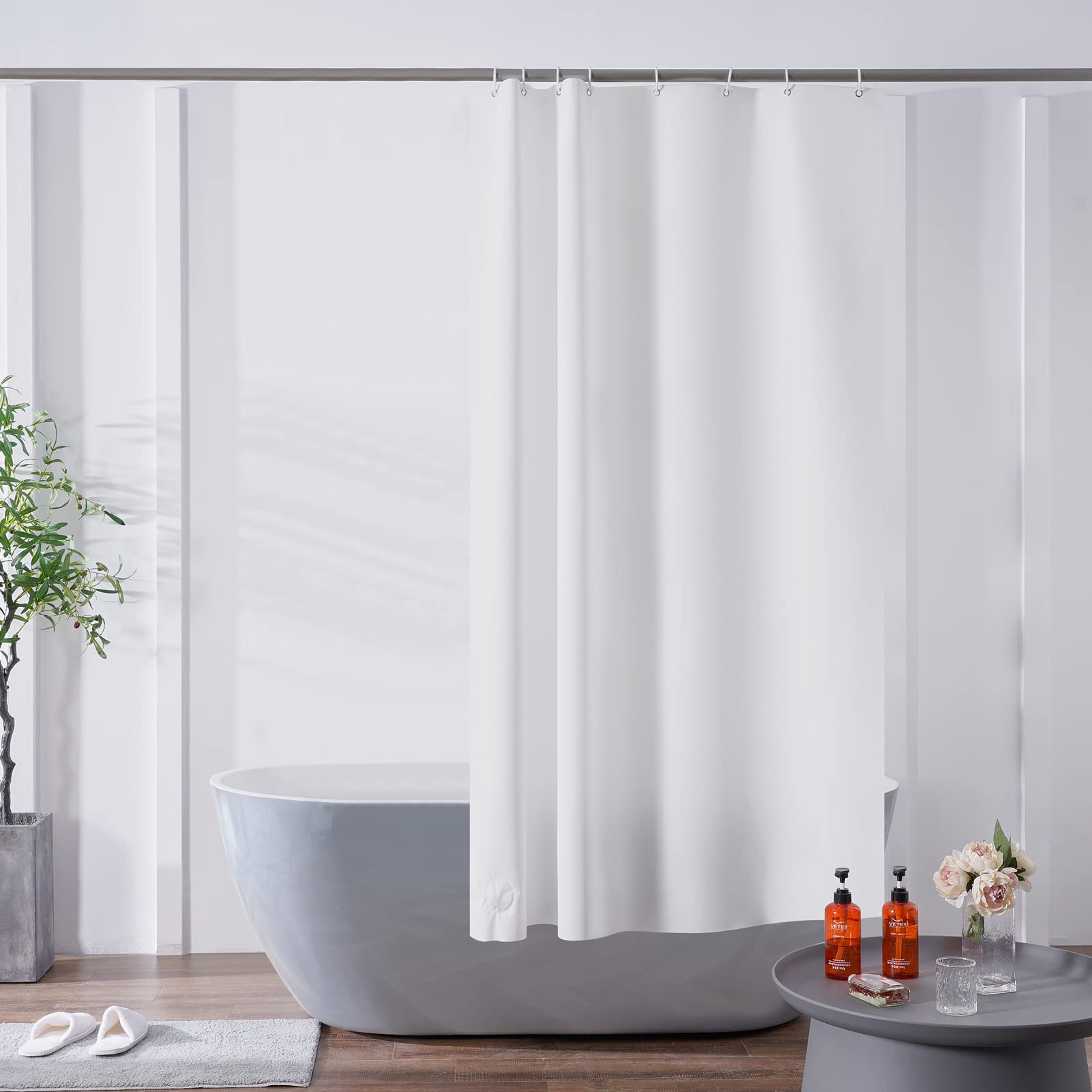 Jolof Store Waterproof EVA Shower Curtain – Weighted White, 48x72 Inch