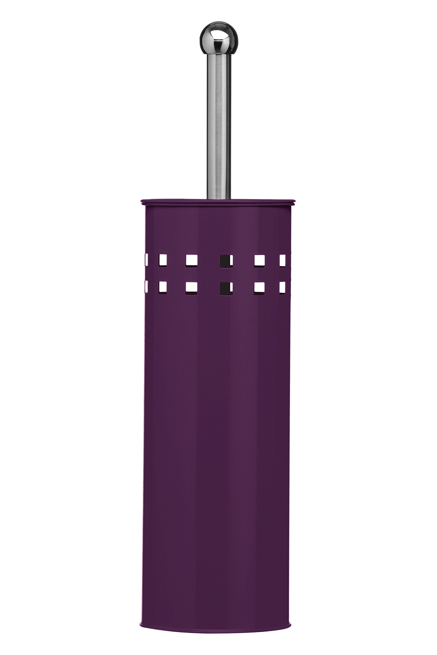 Premier Housewares Purple Stainless Steel Toilet Brush and Holder