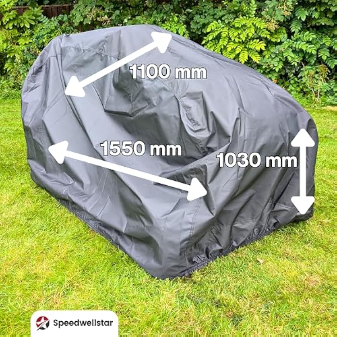 Speedwellstar Heavy Duty Waterproof Ride-On Lawn Mower Cover – 600D