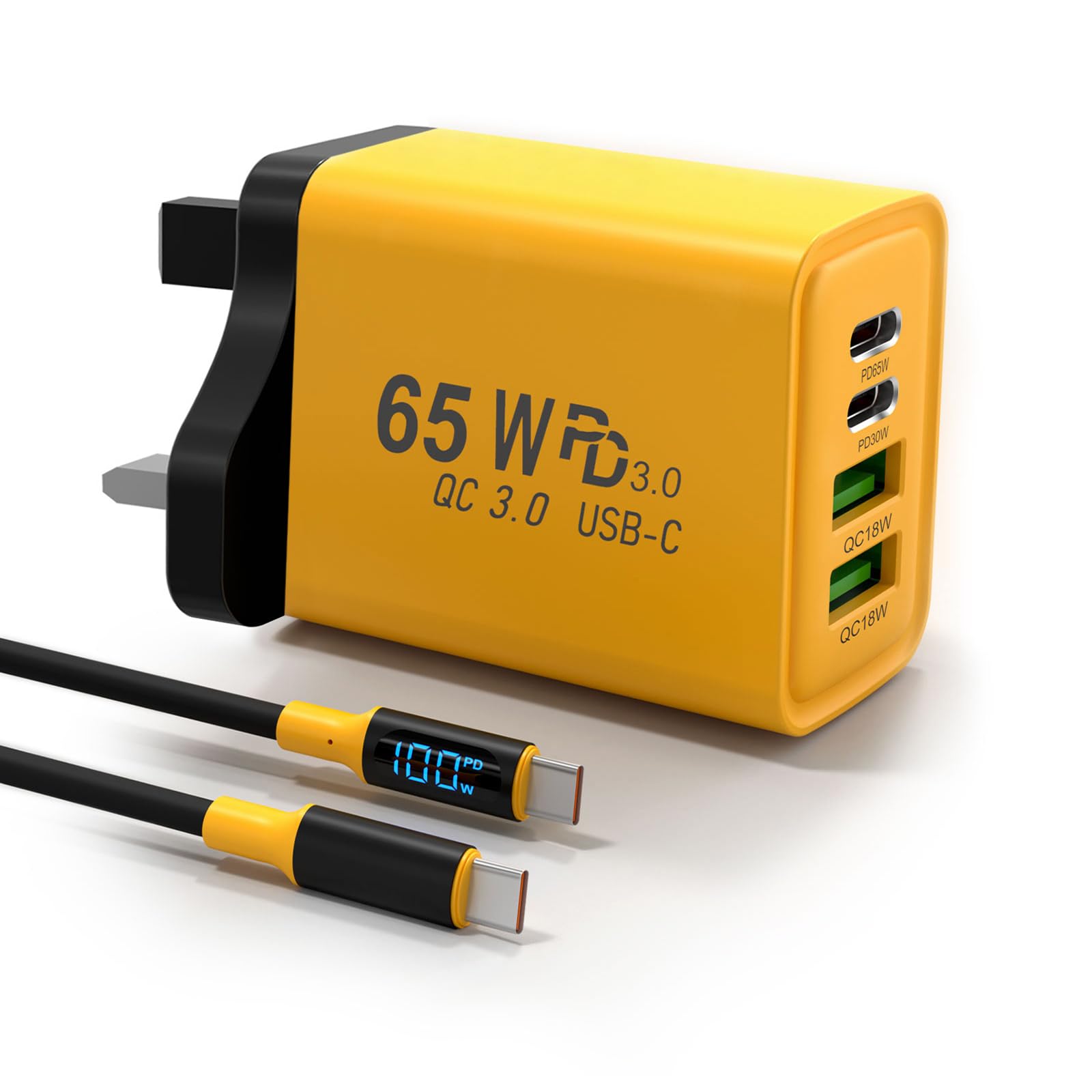 Jolof Store 65W USB C GaN Charger | 4-Port Fast Adapter for MacBook