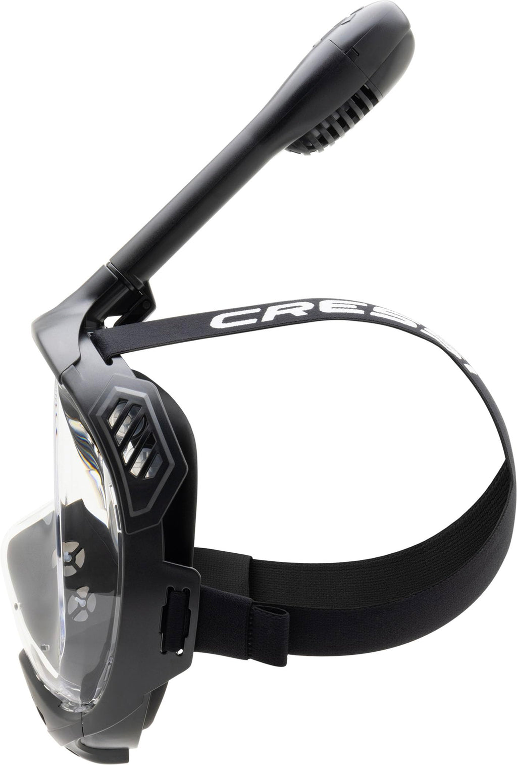 Cressi Java Full Face Snorkel Mask – Anti-Fog Silicone – Black, L/XL