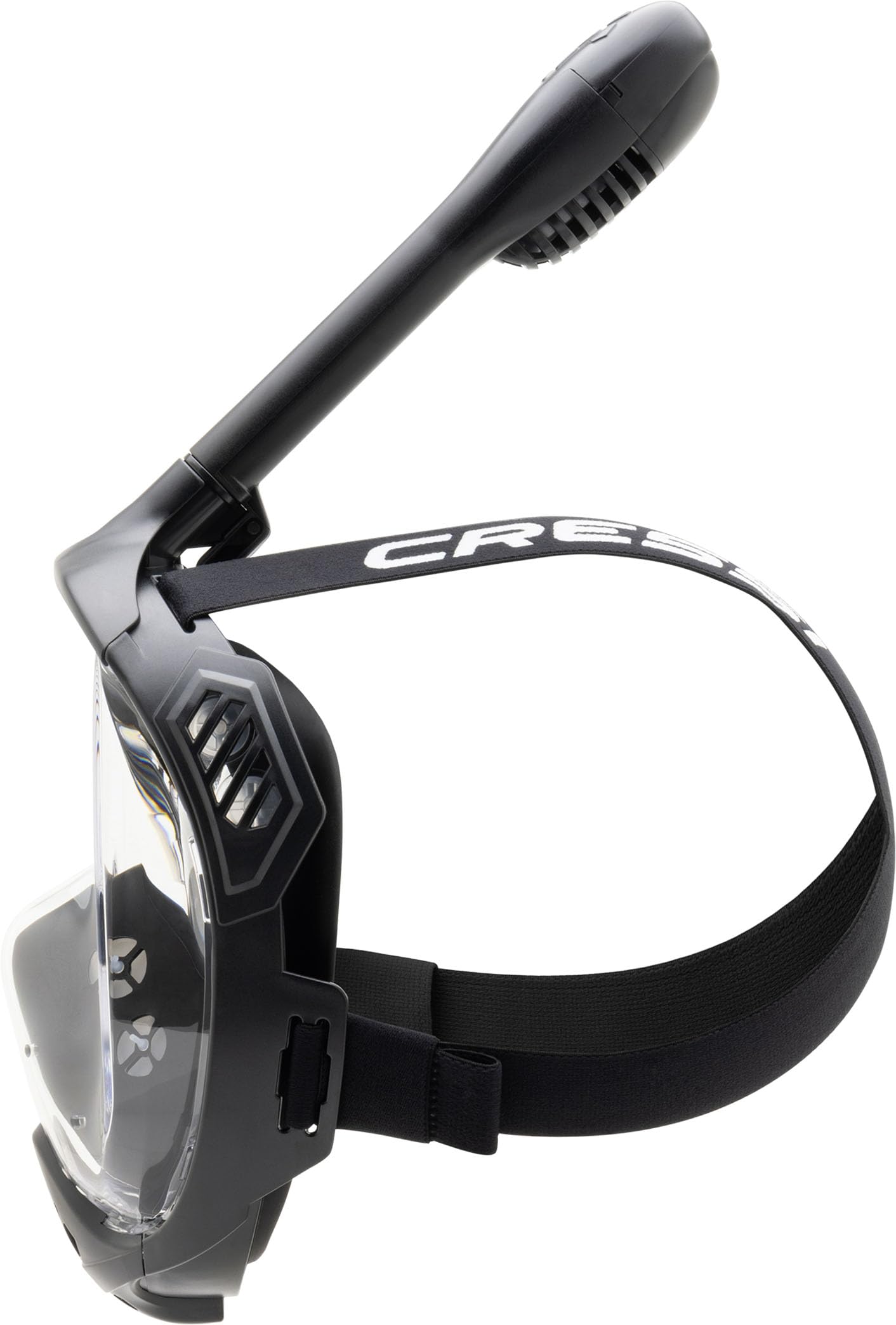 Cressi Java Full Face Snorkel Mask – Anti-Fog Silicone – Black, L/XL
