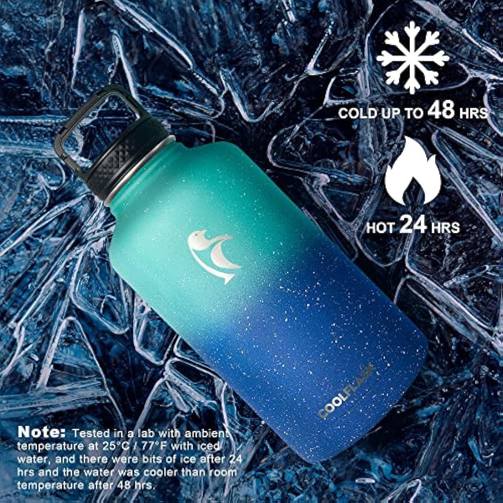 Coolflask 2L Insulated Water Bottle | Half Gallon Stainless Steel Jug