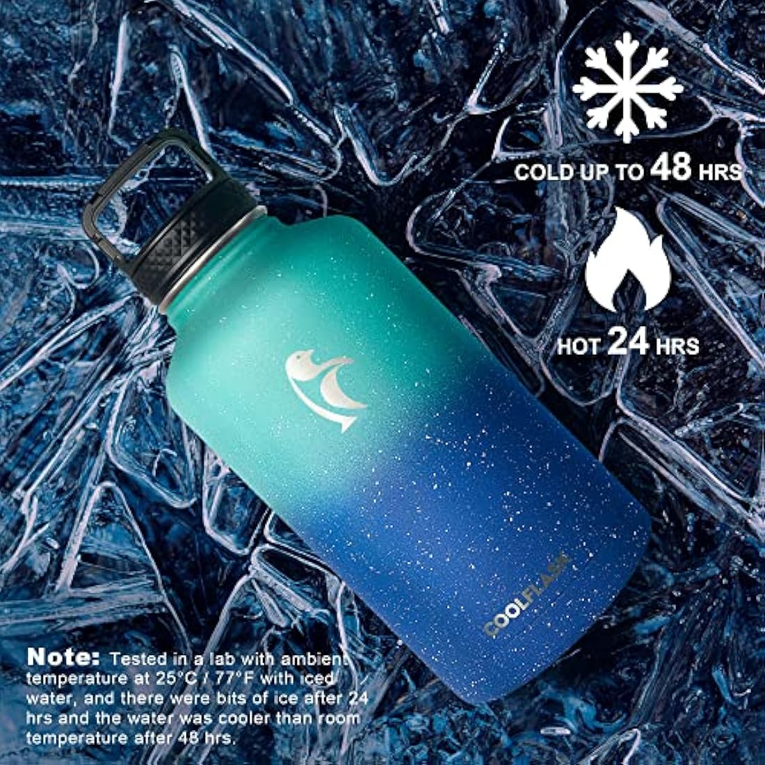 Coolflask 2L Insulated Water Bottle | Half Gallon Stainless Steel Jug