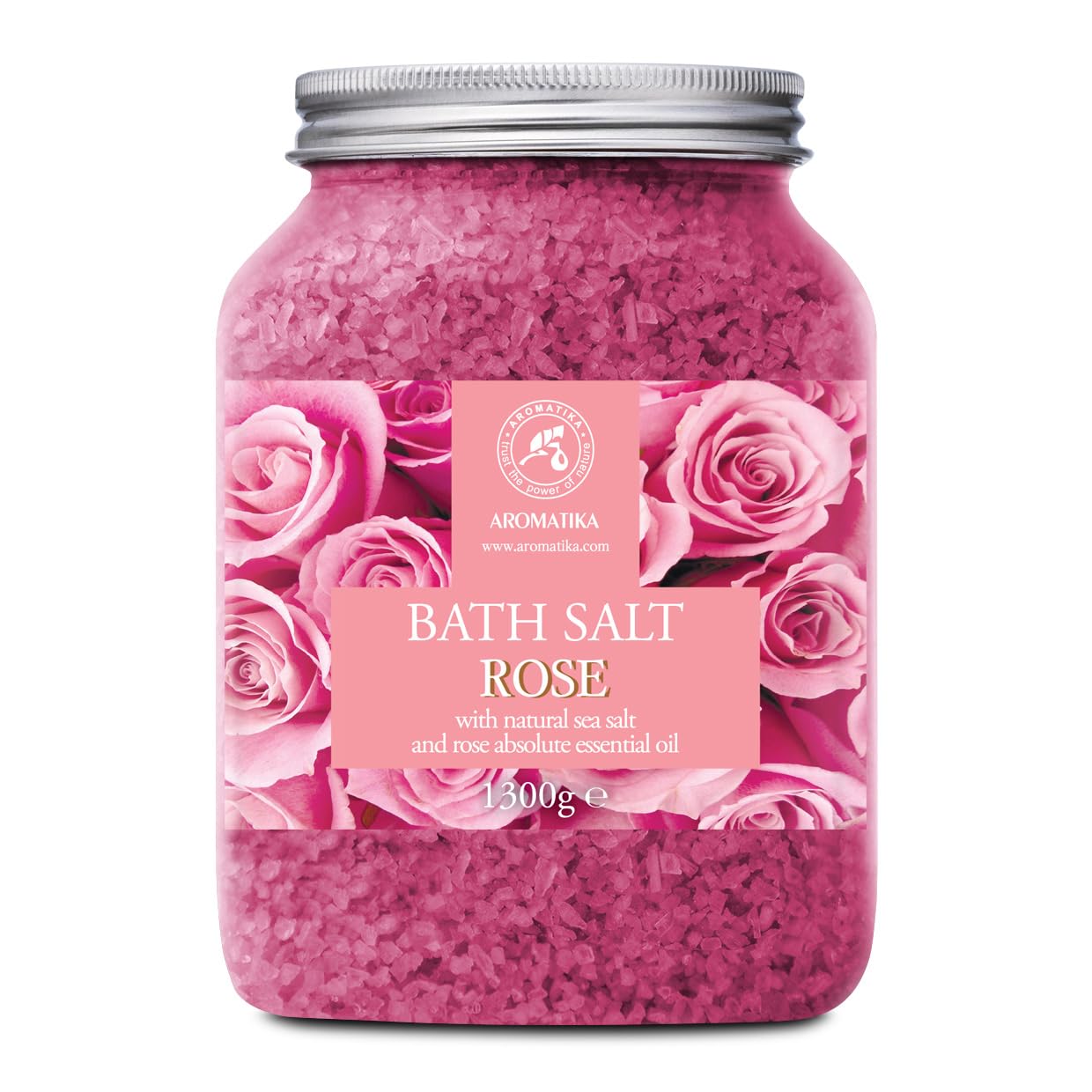 Rose Bath Salts – 1300g Natural Sea Salt & Rosewood Oil
