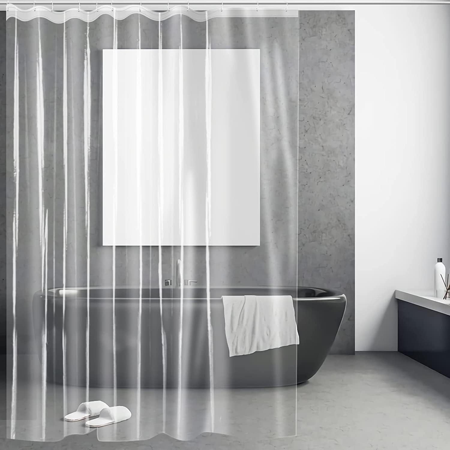 DOPROP Clear PEVA Shower Curtain Liner | Waterproof & Mildew Resistant
