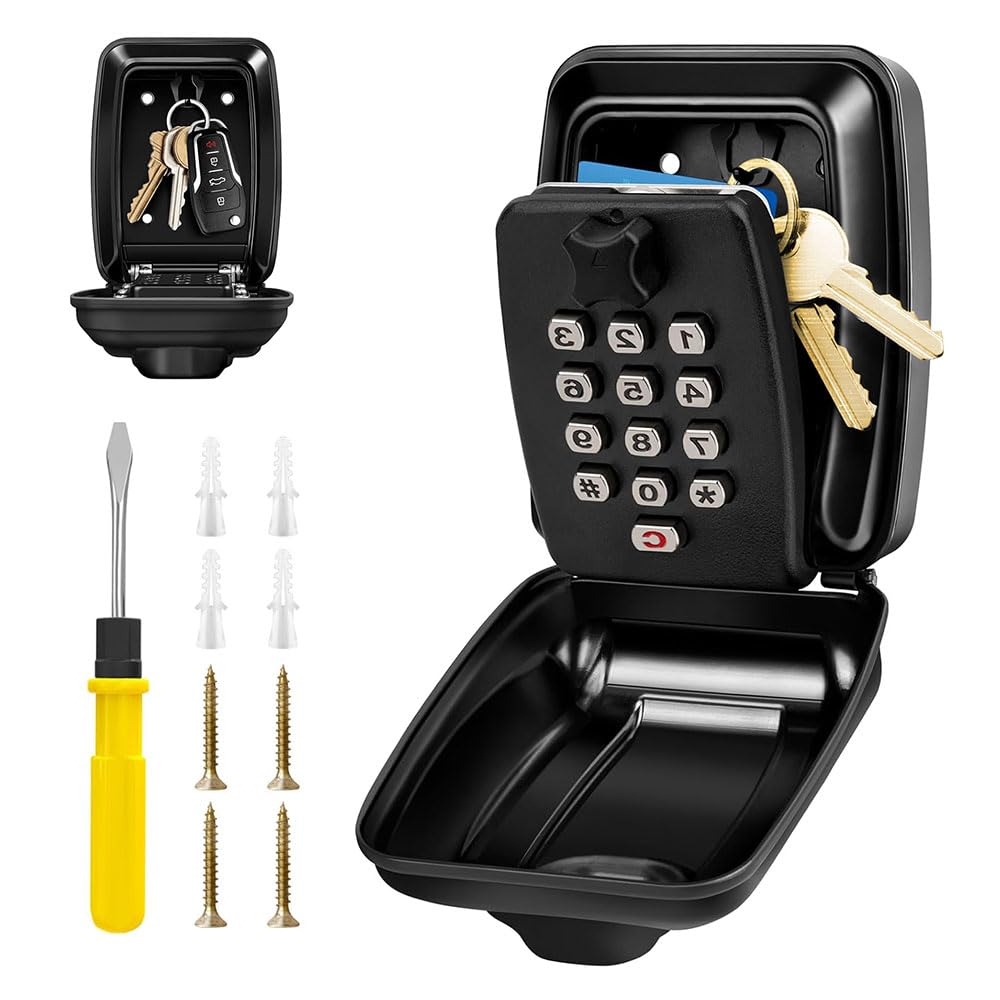 Jolof Store Wall Mounted Key Safe – Large Weatherproof 12-Digit Lock Box