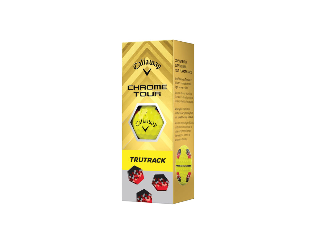 Callaway Chrome Tour Golf Balls – Yellow Urethane with TruTrack