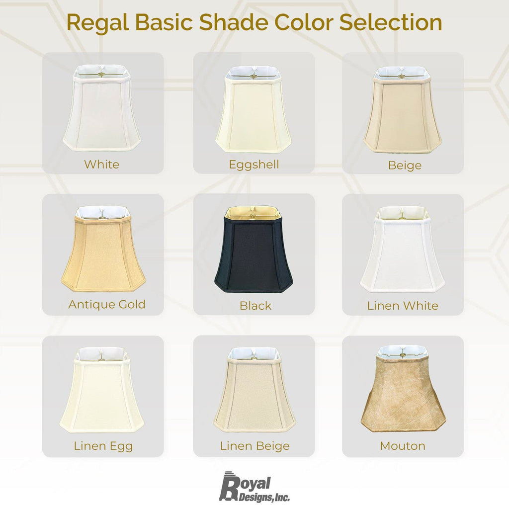 Royal Designs Square Cut Corner Bell Lamp Shade | Black Silk Shantung