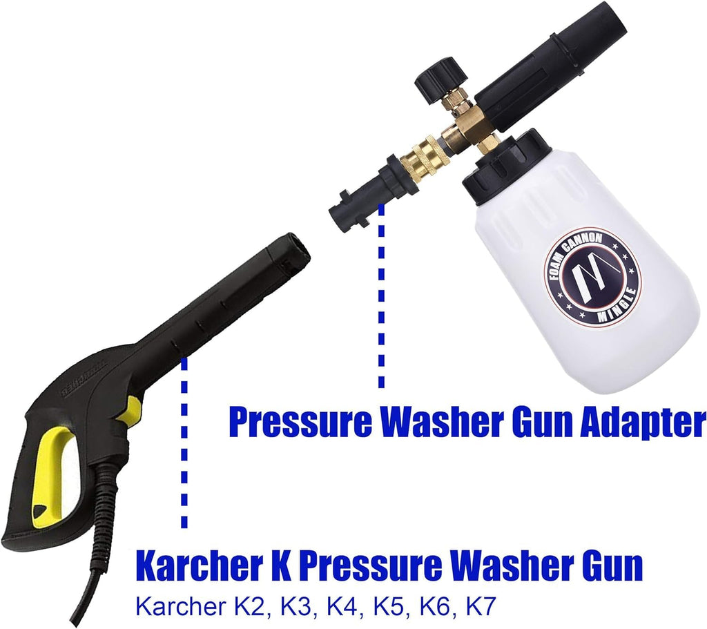 M MINGLE Foam Cannon for Karcher K2-K7 Pressure Washer with 5 Nozzle Tips