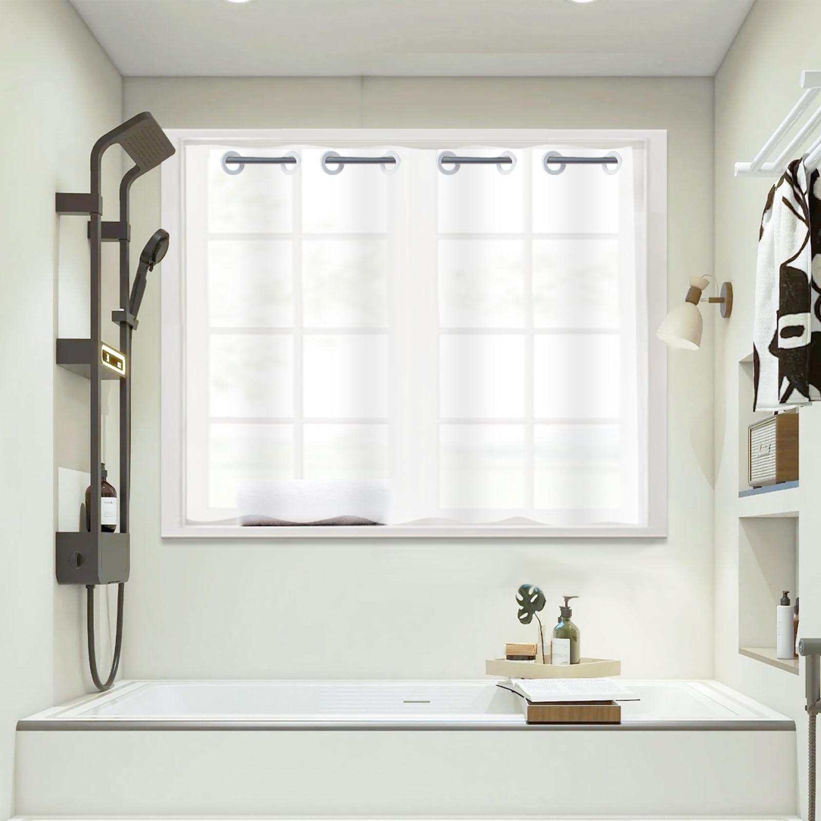 Frosted PEVA Window Curtain | Waterproof Short Shower Curtain