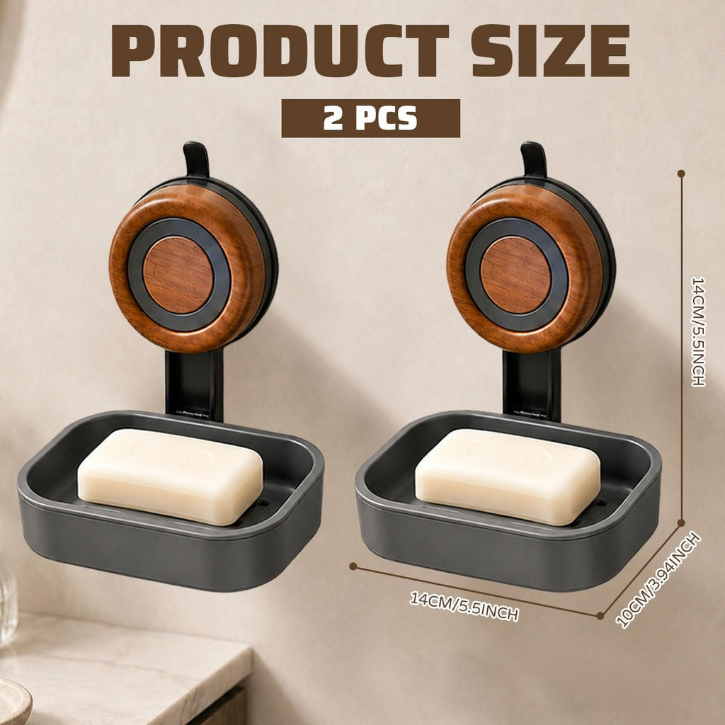 2PCS Double Layer Soap Dish for Shower Wall Mounted Suction Cup Soap Holder - image 2
