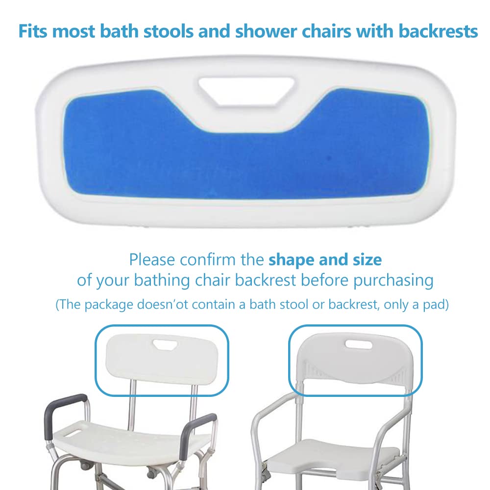 Shower Chair Back Mat, Bath Stool Backrest Non-Slip Cushion EVA Foam Pad with Adhesive for Handicap, Disabled, Elderly Back