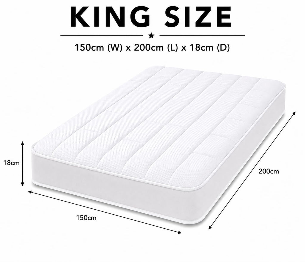 Starlight Beds White Tile King Size Mattress 150x200x18cm - image 3