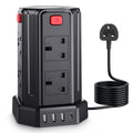 Tower Extension Lead 5M | 8 AC Outlets & 4 USB Surge Protector