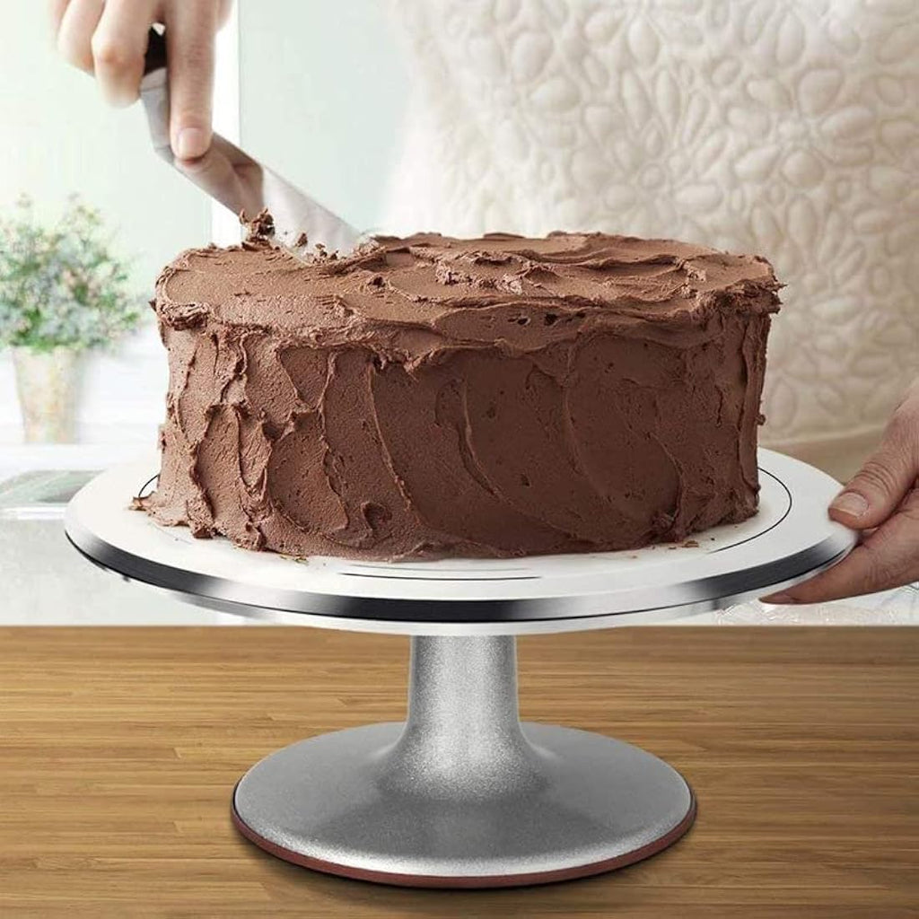 Jolof Store 12 Inch Aluminium Alloy Rotating Cake Turntable Stand