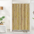 Uiiooazy Bamboo Shower Curtain | Zen Yellow Oriental Waterproof Fabric