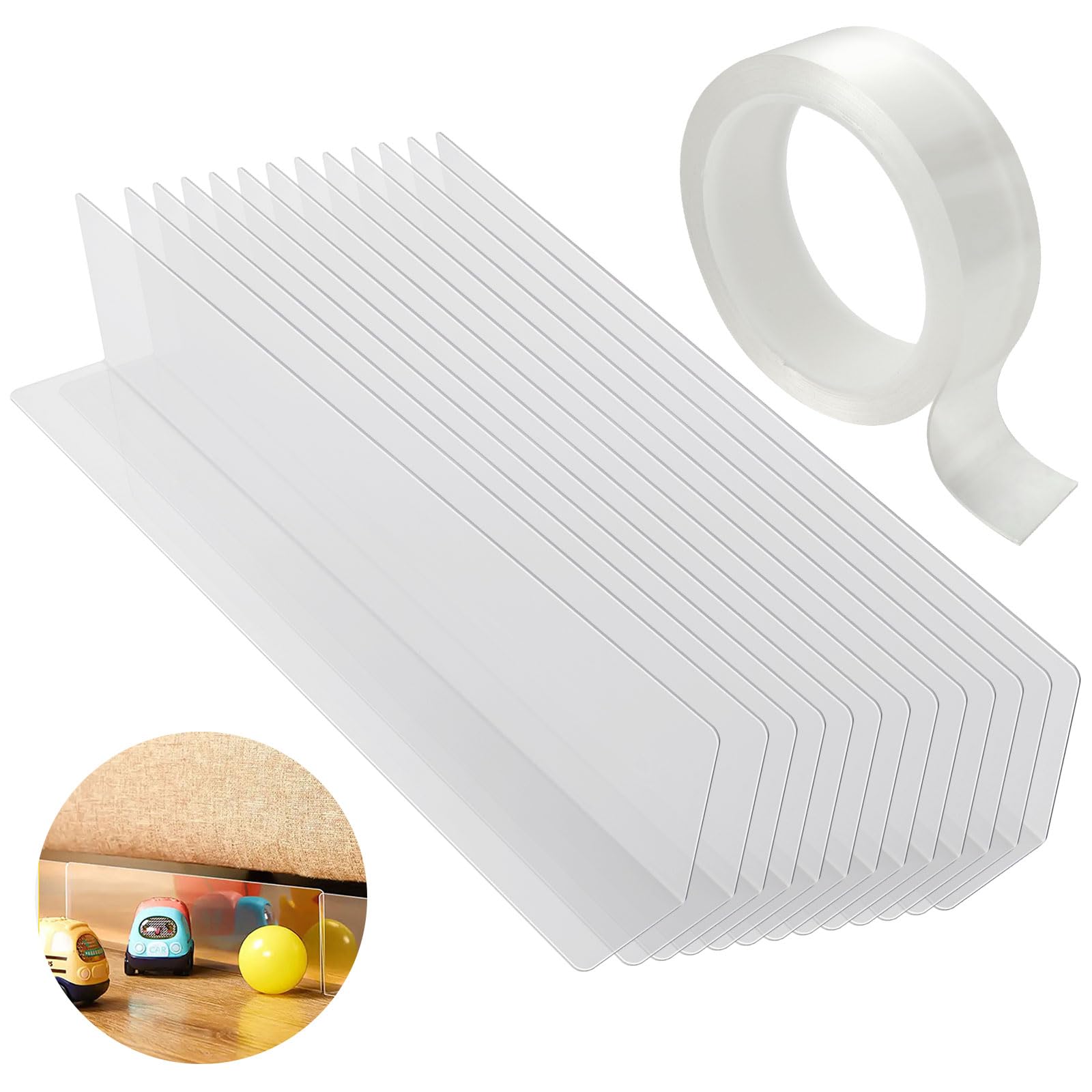 YAYODS Under Couch Sofa Blocker – 10 Pack Clear PVC Toy Blockers