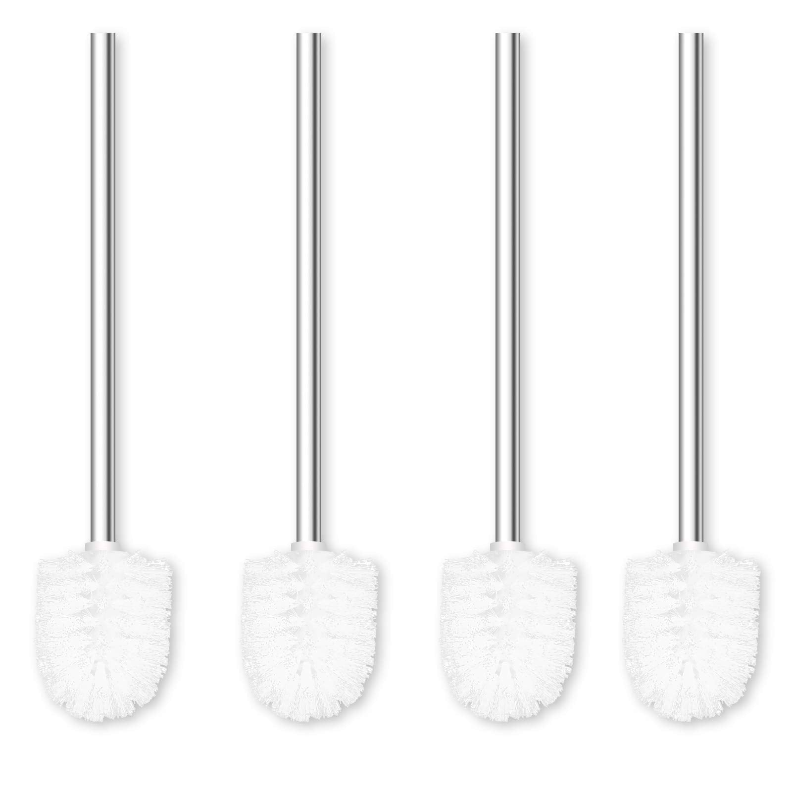 Stainless Steel Toilet Brush Set with Soft Bristles, 4 Pack