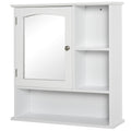 kleankin Wall Mount Bathroom Cabinet with Mirror and Adjustable Shelf