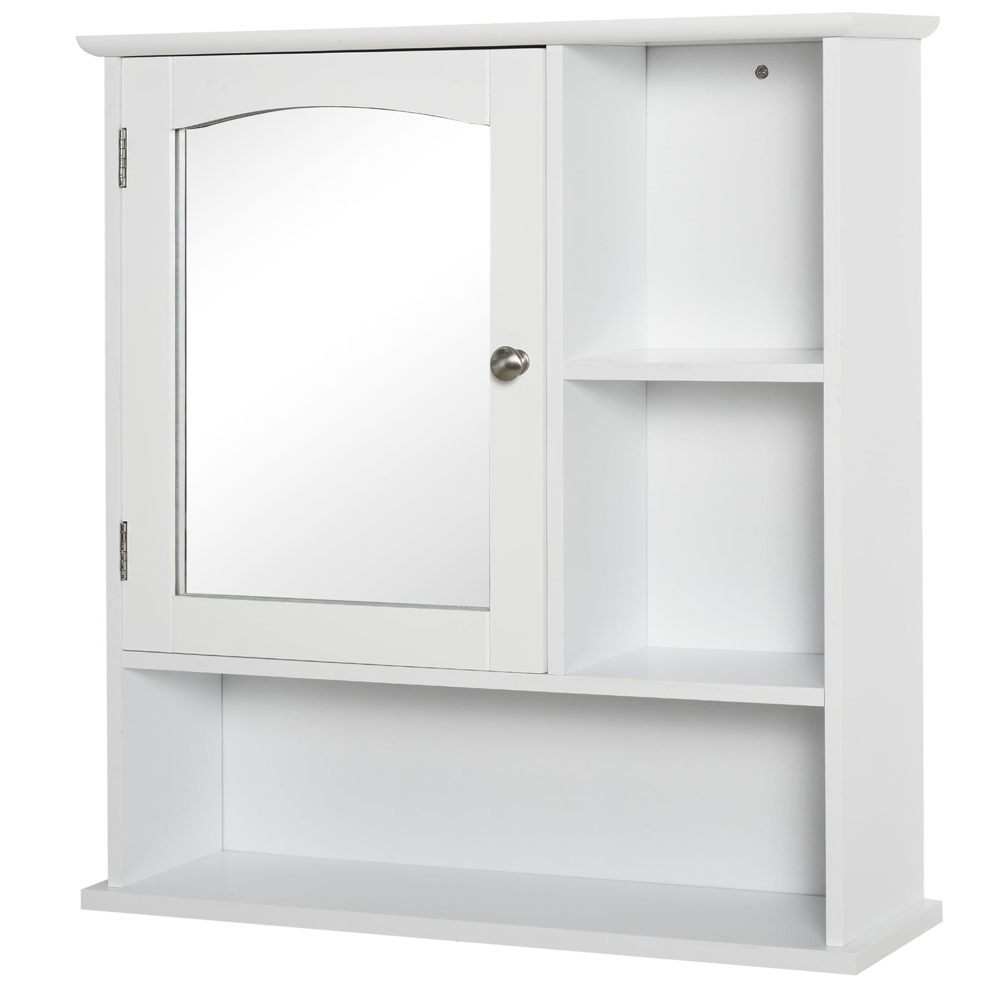 kleankin Wall Mount Bathroom Cabinet with Mirror and Adjustable Shelf
