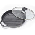 Joejis 27cm Non-Stick Induction Grill Pan – Cast Aluminium with Lid
