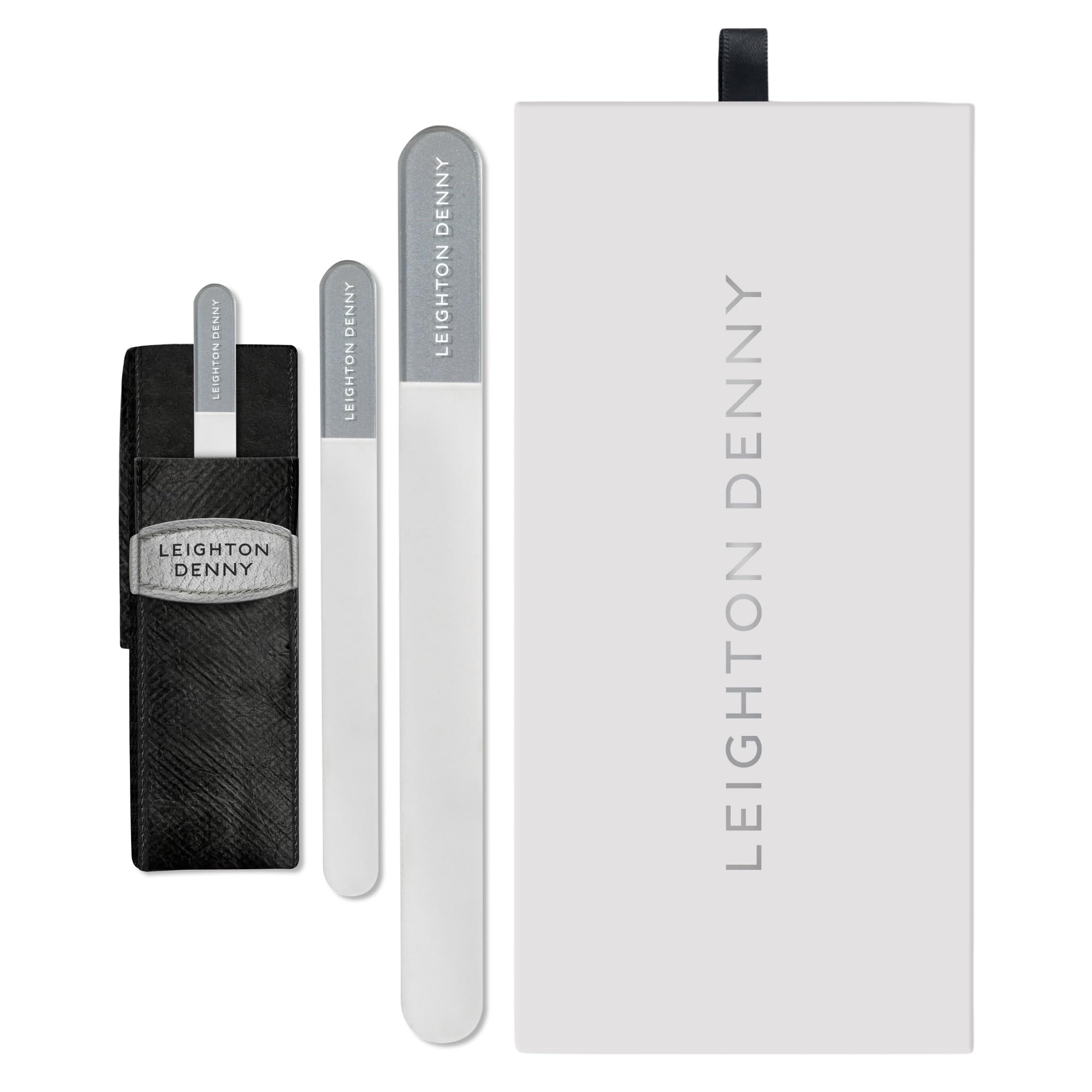 Leighton Denny Crystal Nail File Gift Set | 3-Piece Manicure Kit