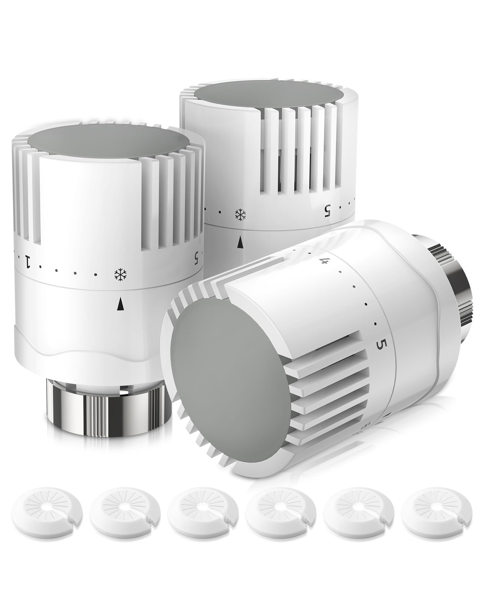HOMGEN Thermostatic Radiator Valve Head | M30 x 1.5 TRV Heads - 3 Pack