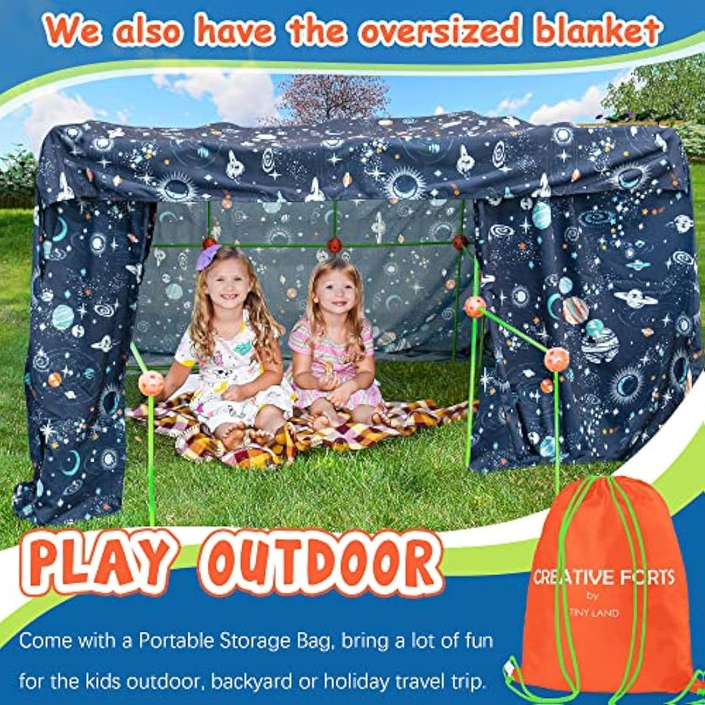 Kids Fort Building Kit – 130 Piece STEM Construction Toy Set