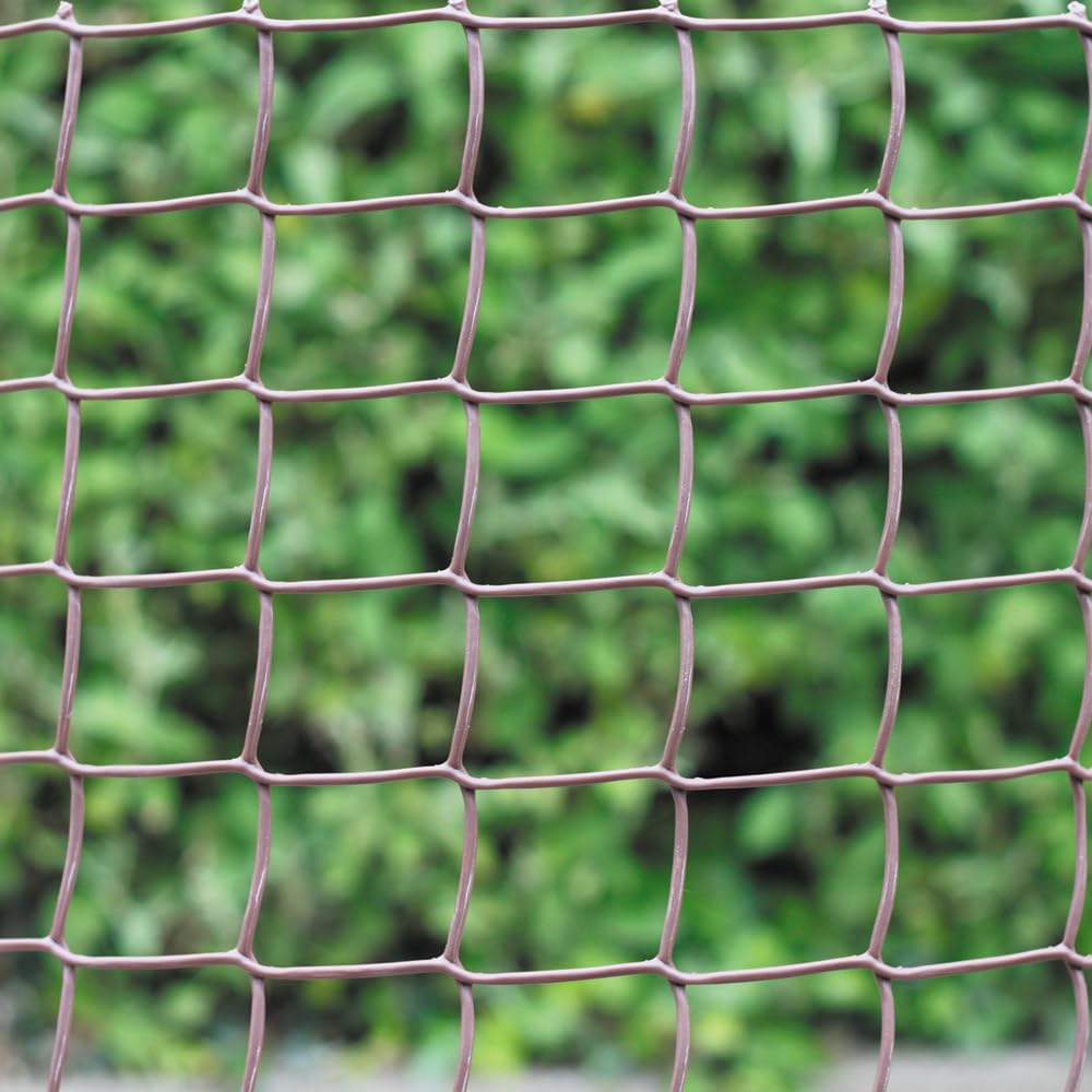 Tildenet Brown Plastic Garden Mesh - 50mm Netting for Fencing, 0.5 x 20m