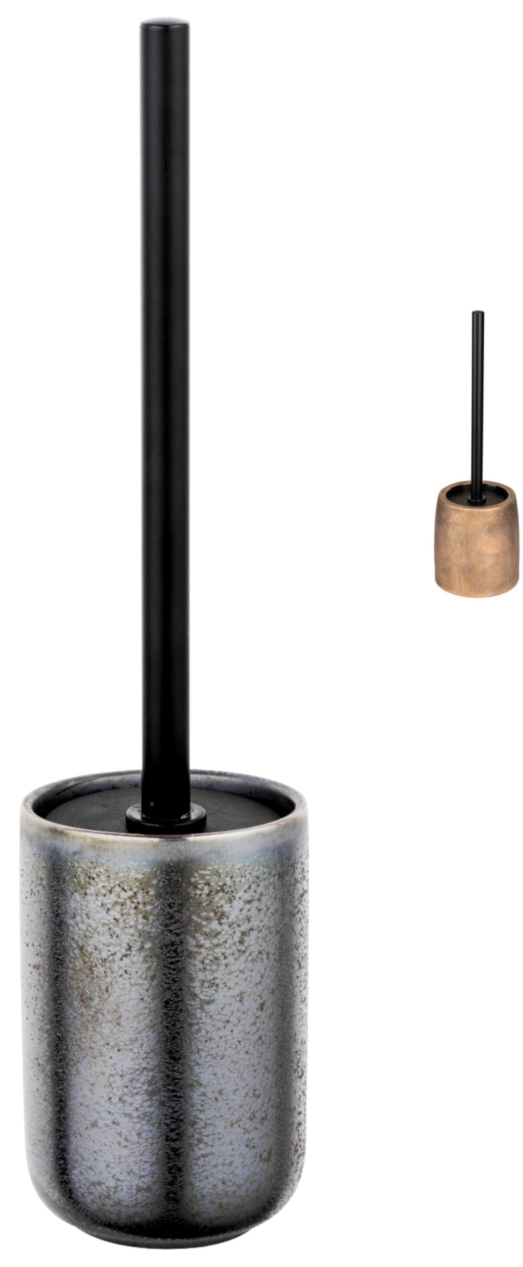 Jolof Store Rufina Ceramic Toilet Brush and Holder – Gun Metal Stoneware