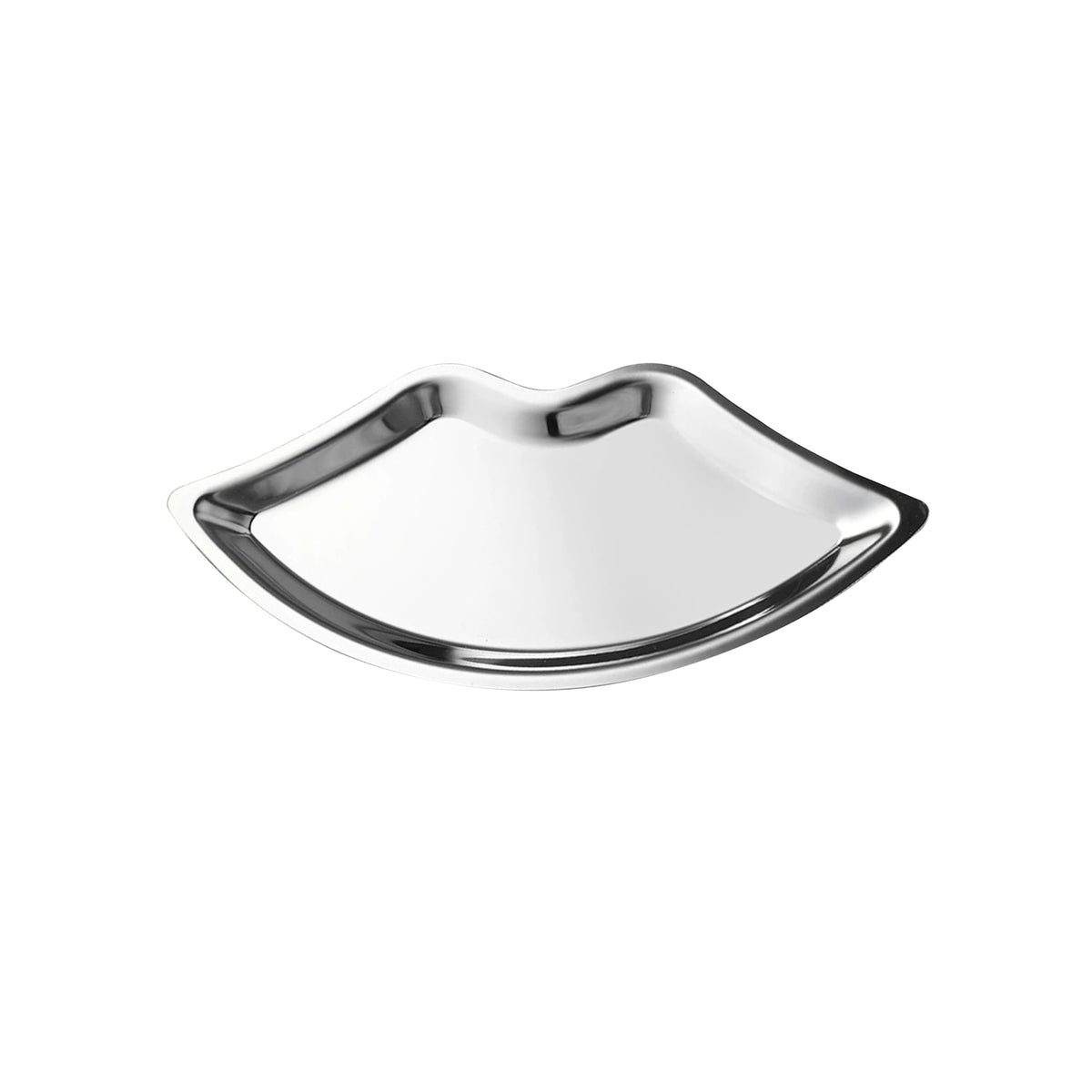 BuerHomie Black Serving Tray, Lip Shape, Stainless Steel, for Trinket Key silvery