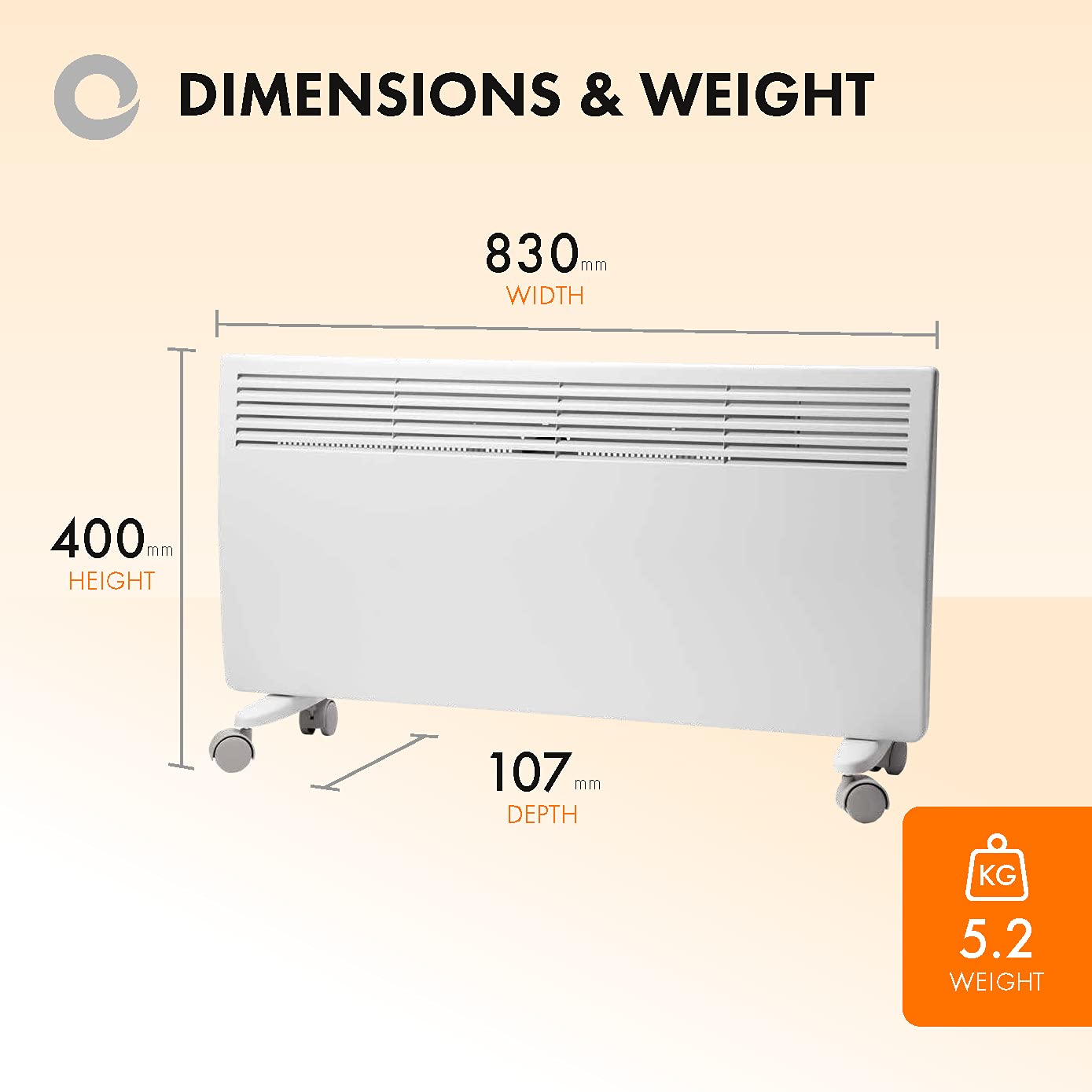 Devola 2000W Eco Electric Panel Heater | Slimline Wall Mounted & Portable