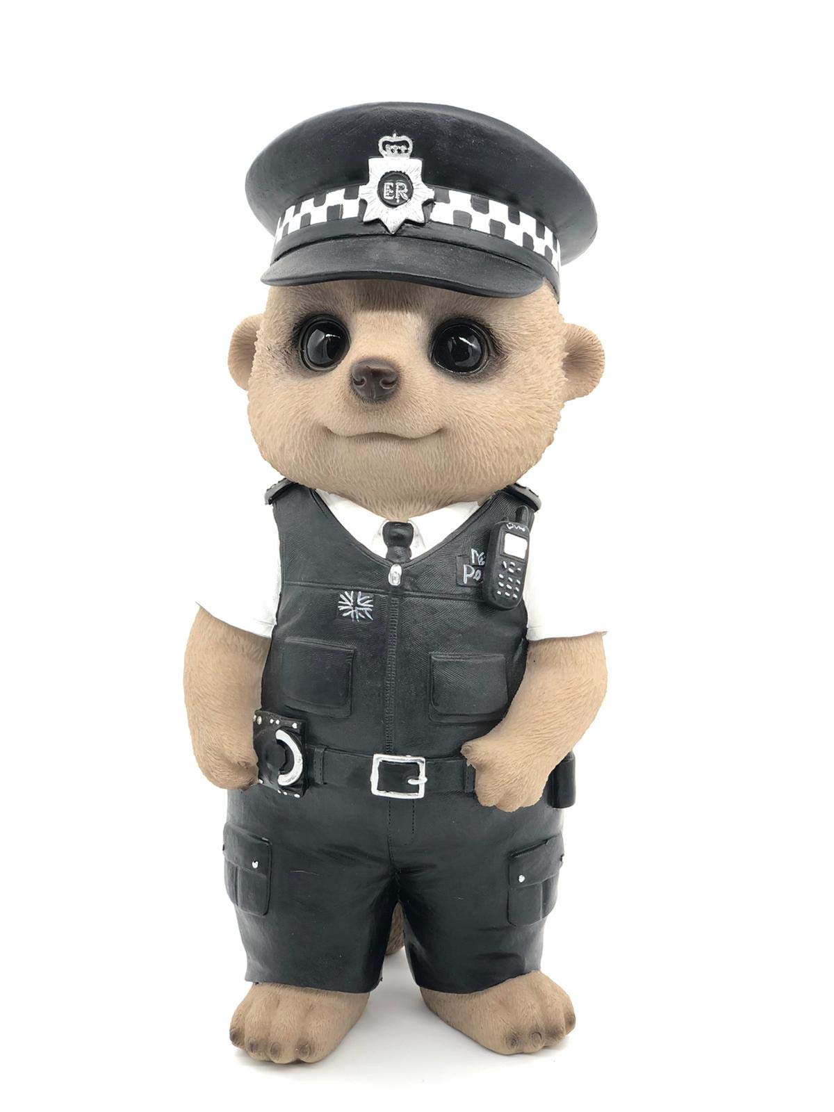 Vivid Arts Policeman Baby Meerkat Resin Garden Ornament - 23cm