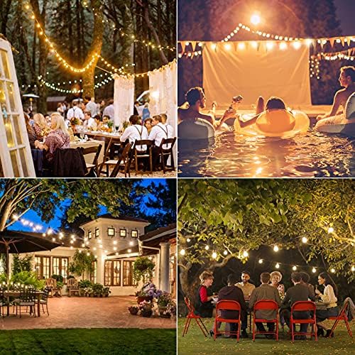 GLUROO 100FT G40 LED Outdoor String Lights – Waterproof Shatterproof Bulbs