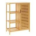 Bamboo Bathroom Floor Cabinet – 3-Tier Corner Storage Organizer