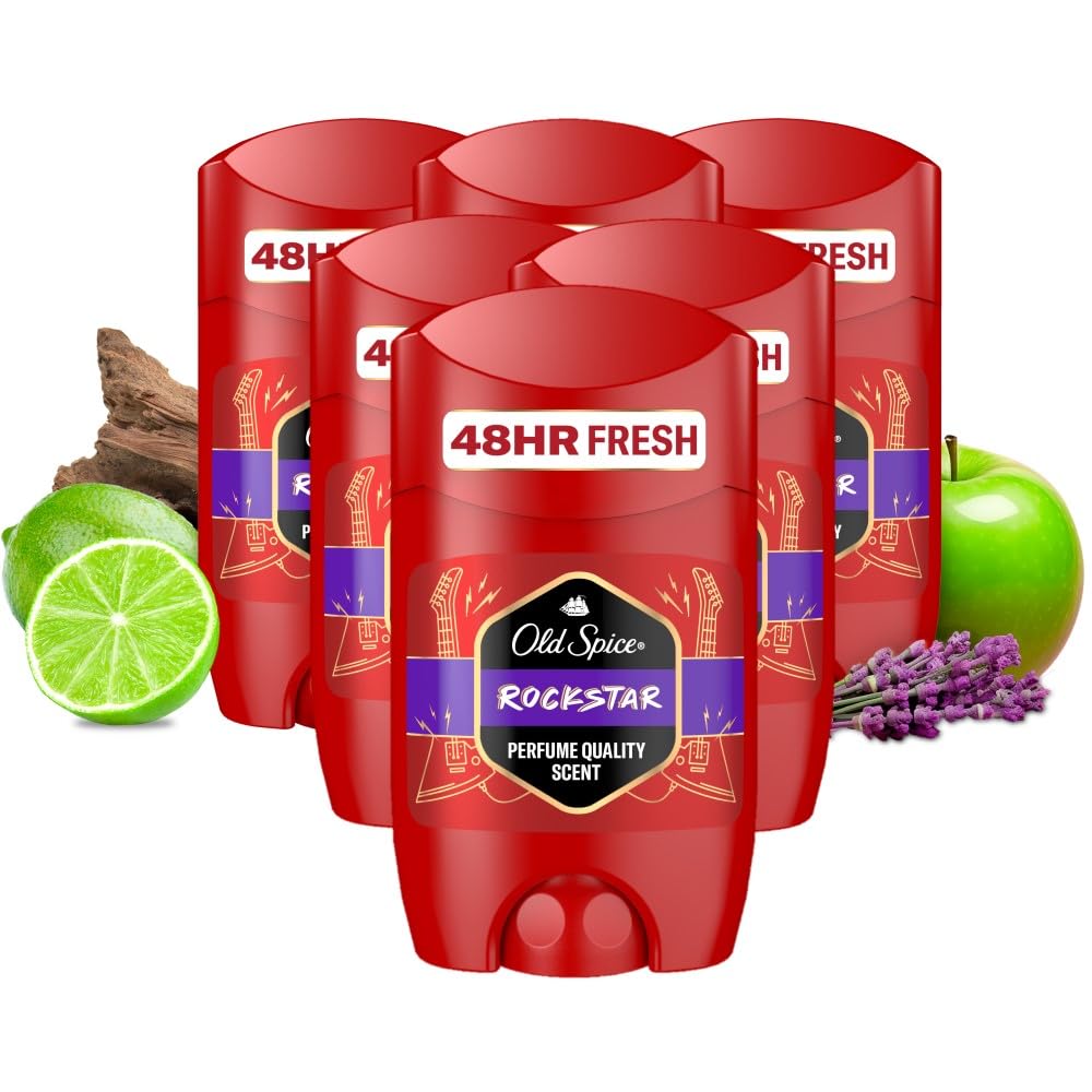 Old Spice Rockstar Deodorant Stick for Men, Aluminium Free - Pack of 6