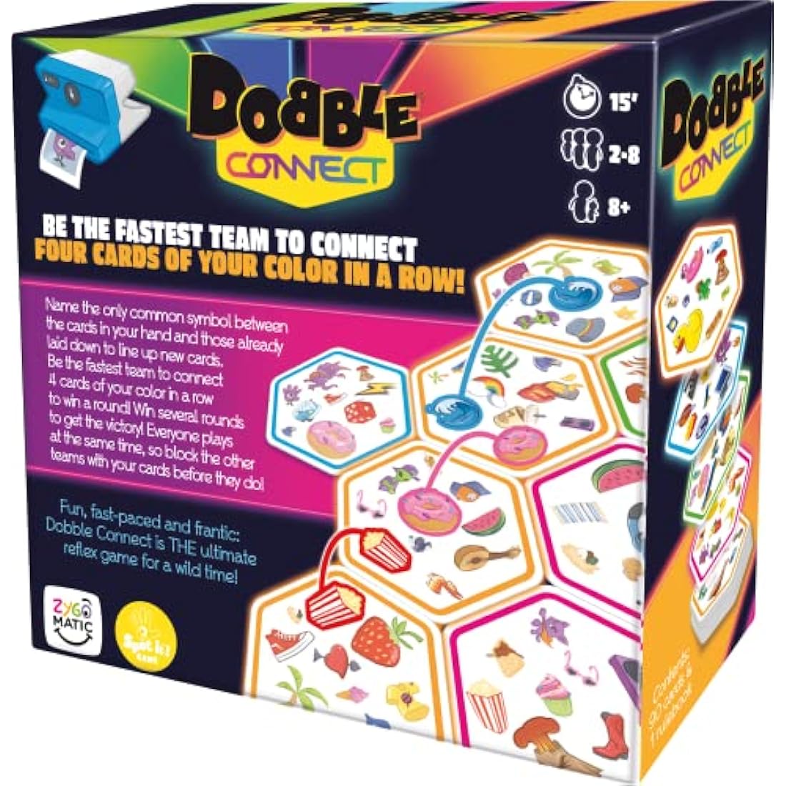 Asmodee Dobble Connect - Fast Reaction Card Game for Families & Teams
