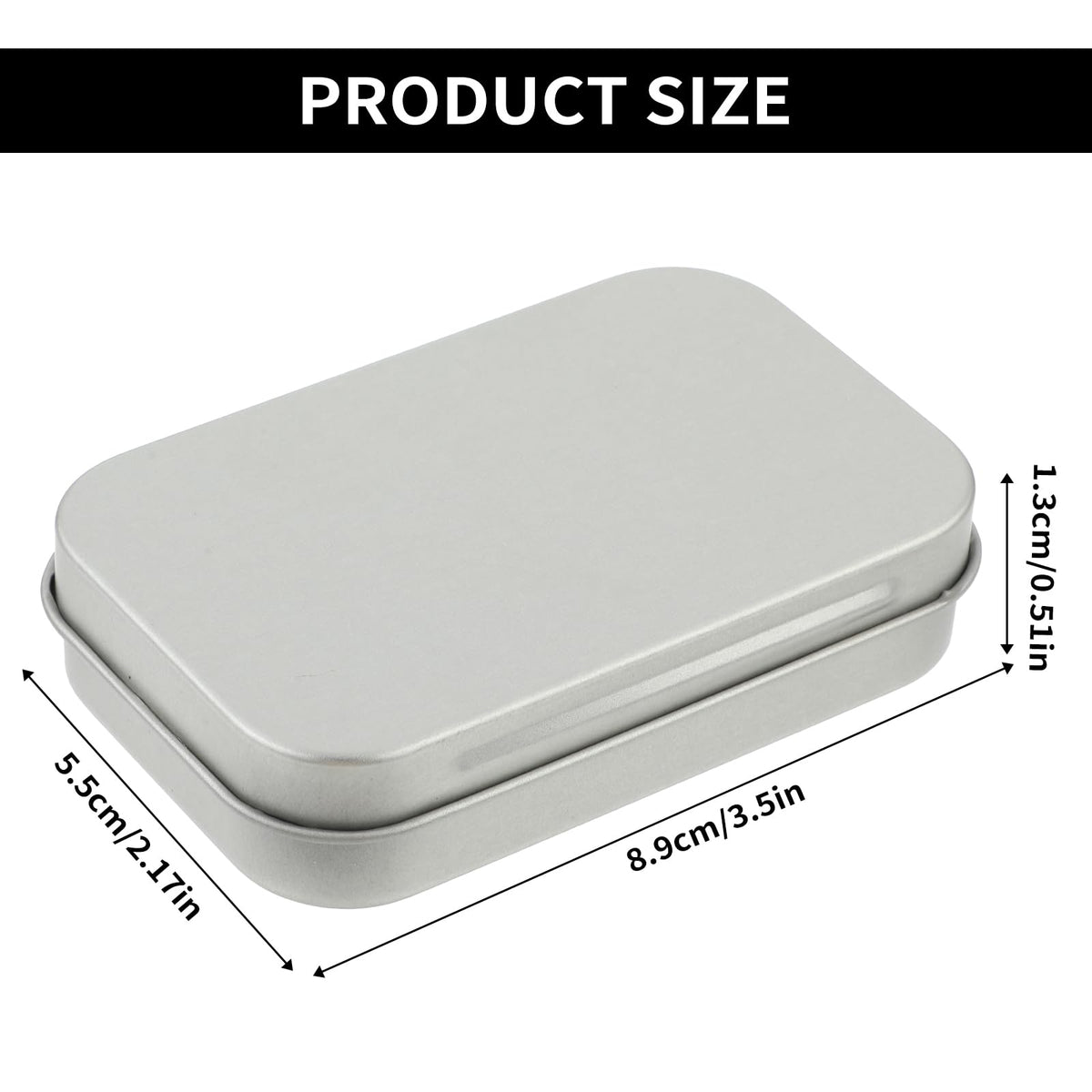 Ouligay Small Metal Tins with Lids - Rectangular Empty Hinged Tins for Candies, Key, Earring, Jewelry Silver - image 3