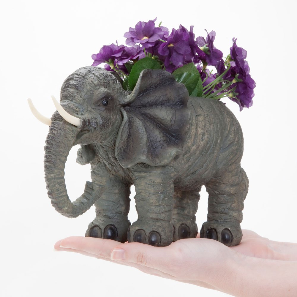 Elephant Garden Planter – Polyresin Safari Plant Holder