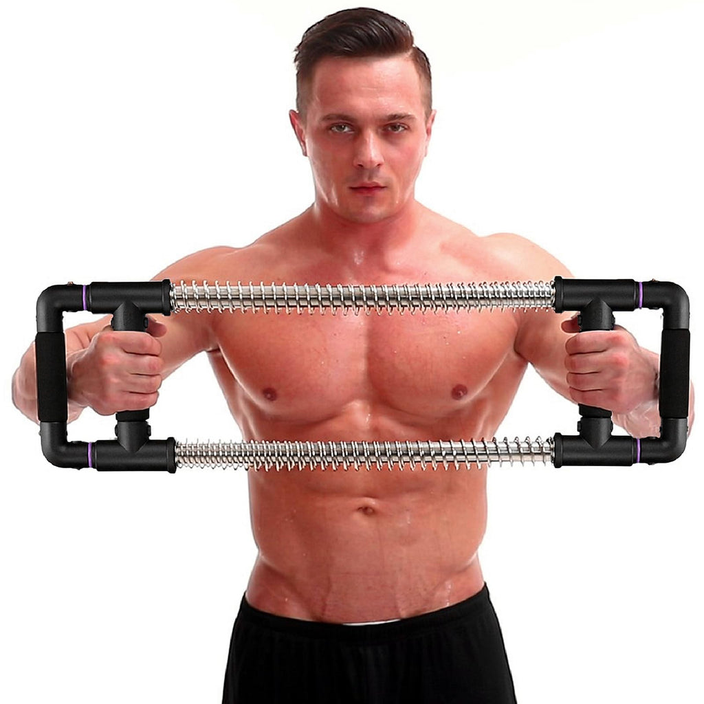 GoFitness Push Down Bar - Portable Spring Chest Expander & Arm Exerciser