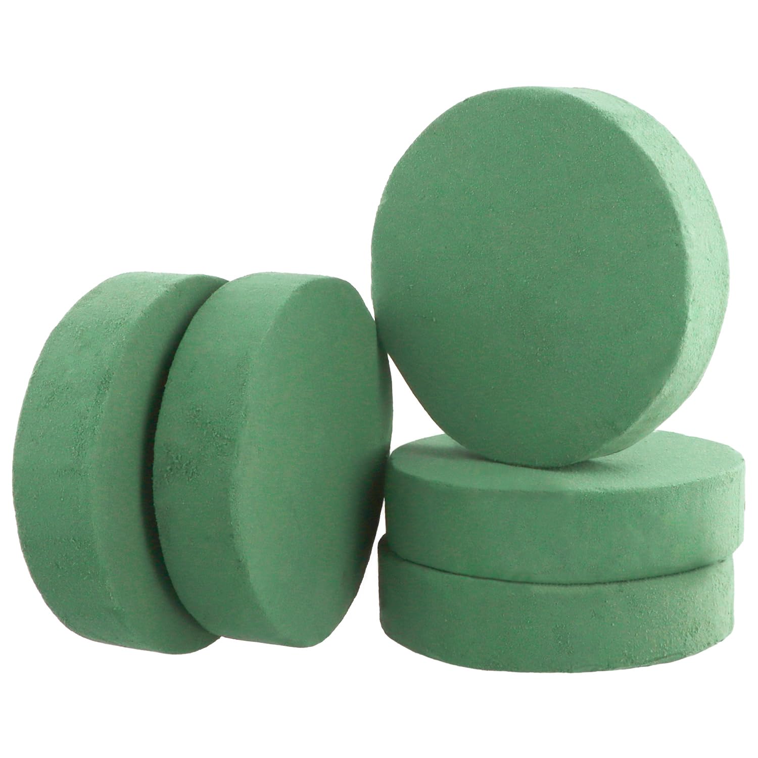 QWORK Green Floral Foam Cylinders - 5 Pack Wet Foam for Flower Arrangements