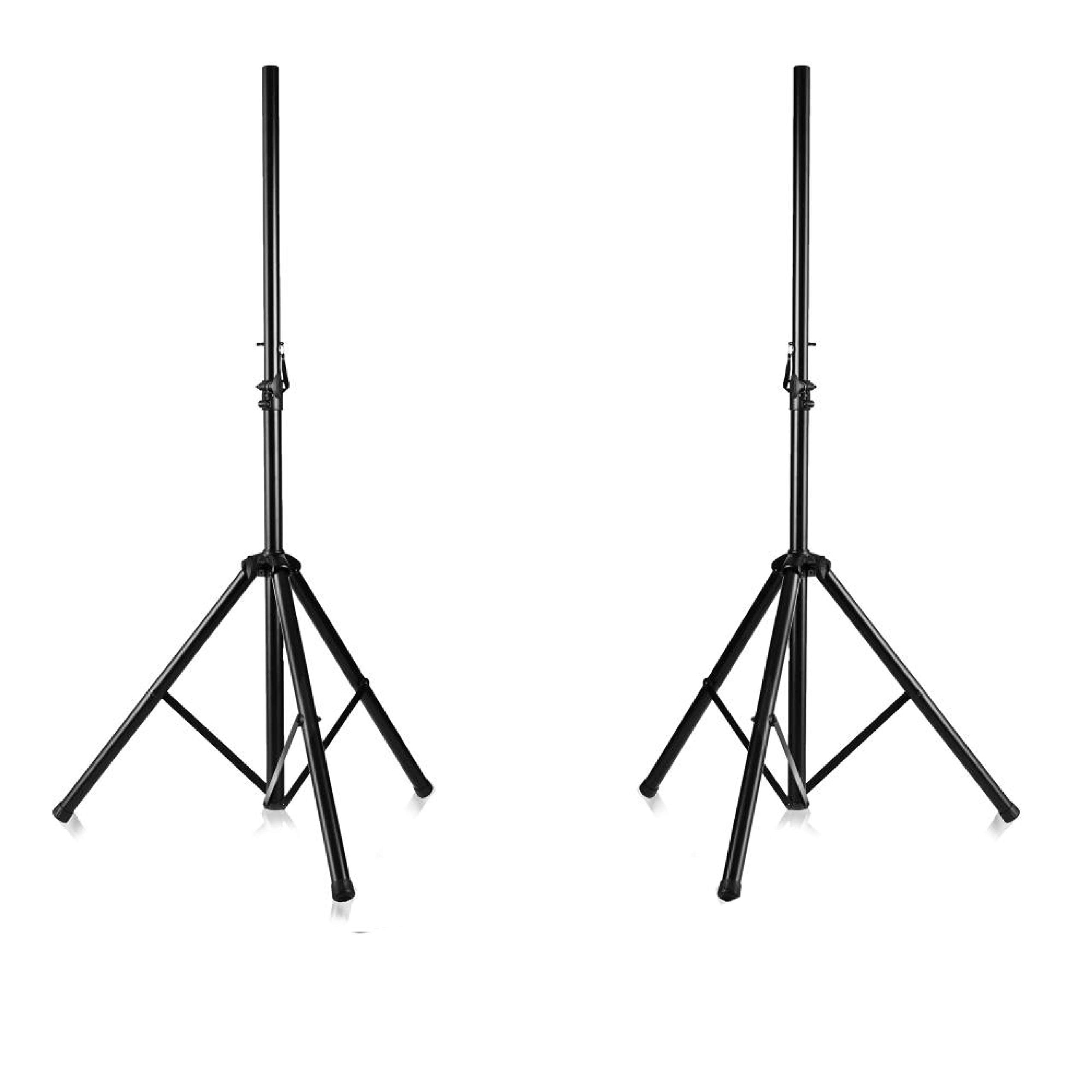 Pyle Dual Universal PA DJ Speaker Stands - Adjustable Tripod Pair with Case