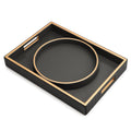 SANZIE Premium Leather Valet Tray | Desktop Storage Organizer - Black