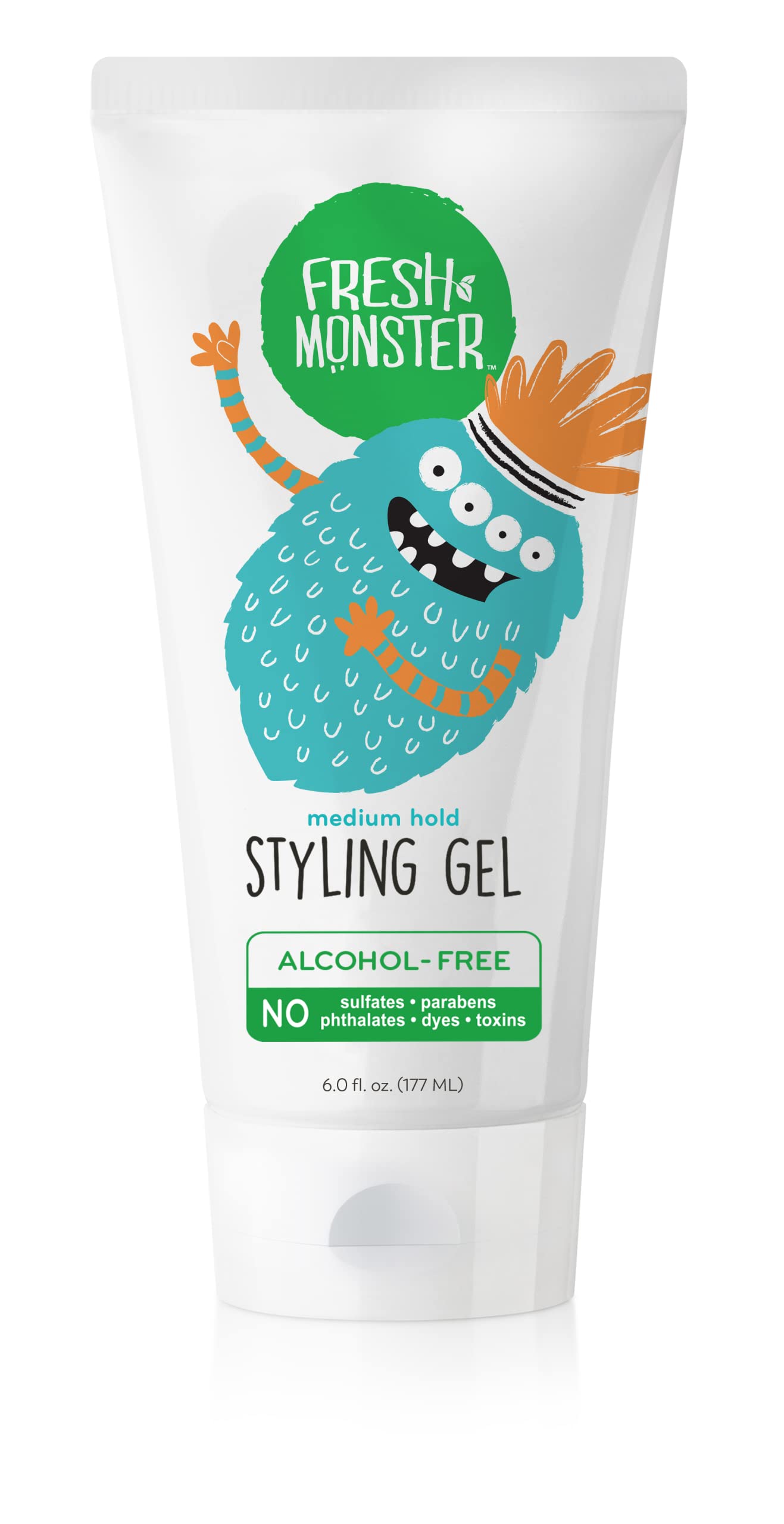 Fresh Monster Kids Hair Gel – Natural Flexible Medium Hold, 6 oz