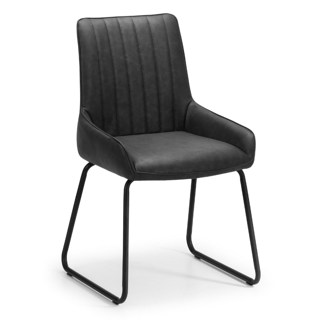 Julian Bowen Soho Dining Chairs, Set of 2, Faux Leather, Black - H86xW50cm - image 4